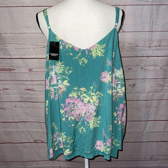 *SOLD on MERCARI Torrid Sophie Green floral swing cami w/adjustable straps - Picture 5 of 8